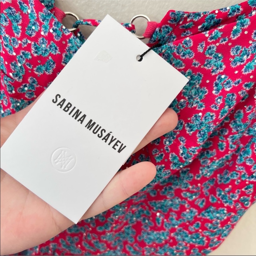 SOLD- sabina musayev pink floral dress